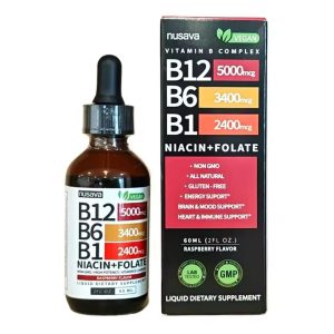 60ml Liquid Vitamin B1 B6 B12 Drops - Strong Bones Healthy Heart & Immune Enhancement Muscle Recovery & Nutrient Absorption