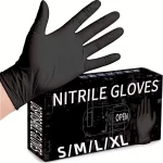 Black Disposable Nitrile Gloves (Powder-Free) 100 pcs