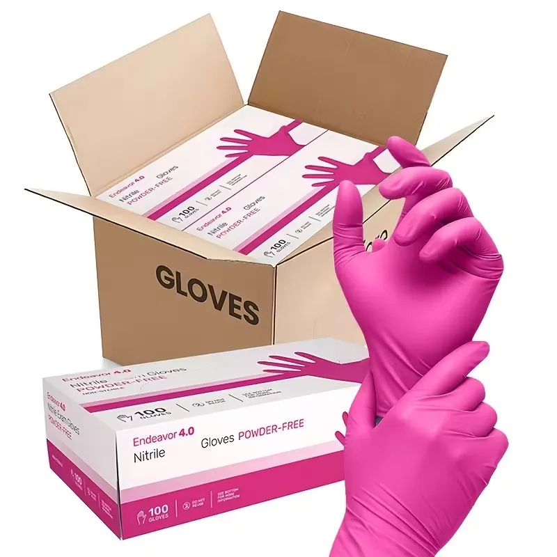 Endeavor 4.0 Deep Pink Powder-Free Nitrile Gloves S/M/L - 100 pcs