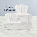 Disposable Cotton Facial Wipes, Unscented