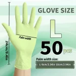 Grass Green Nitrile Disposable Gloves (Latex-Free, No Dust) S/M/L 50/100 PCS
