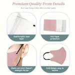 Pink Disposable 4-Layer Polyester Face Masks (Non-Medical) 10/50 PCS