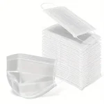 White Disposable 3-Ply Non-Woven Face Masks with Ear Loops 100 PCS