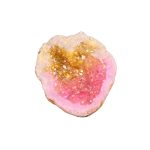 1pc YOUNAIERZX Cave Stone - White Agate Geode with Yellow & Pink Aura