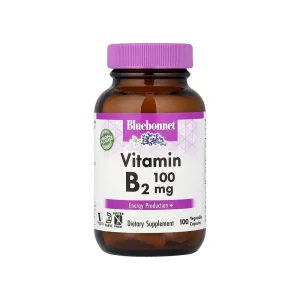 Bluebonnet Nutrition, Vitamin B2, 100 mg, 100 Vegetable Capsules