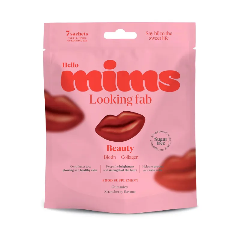 ميمز بيوتي حلوى الكولاجين والبيوتين بنكهة الفراولة