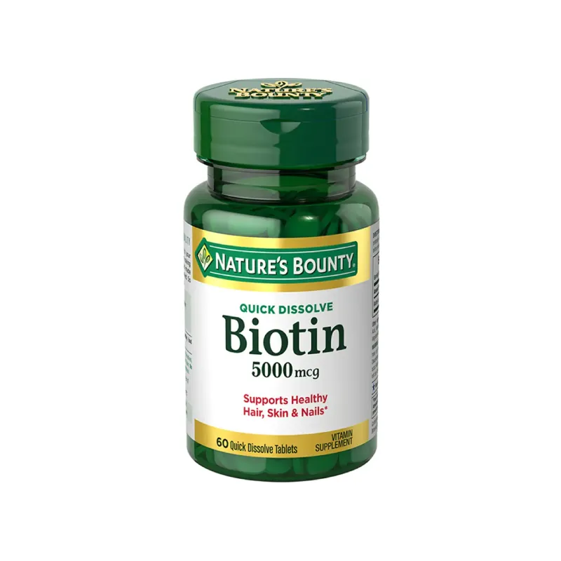 Nature’s Bounty Biotin 5000 µg – 60 schnell lösliche Tabletten