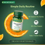 Nature’s Bounty Vitamin C + Zink – Schnell lösliche Tabletten, 60 Stück