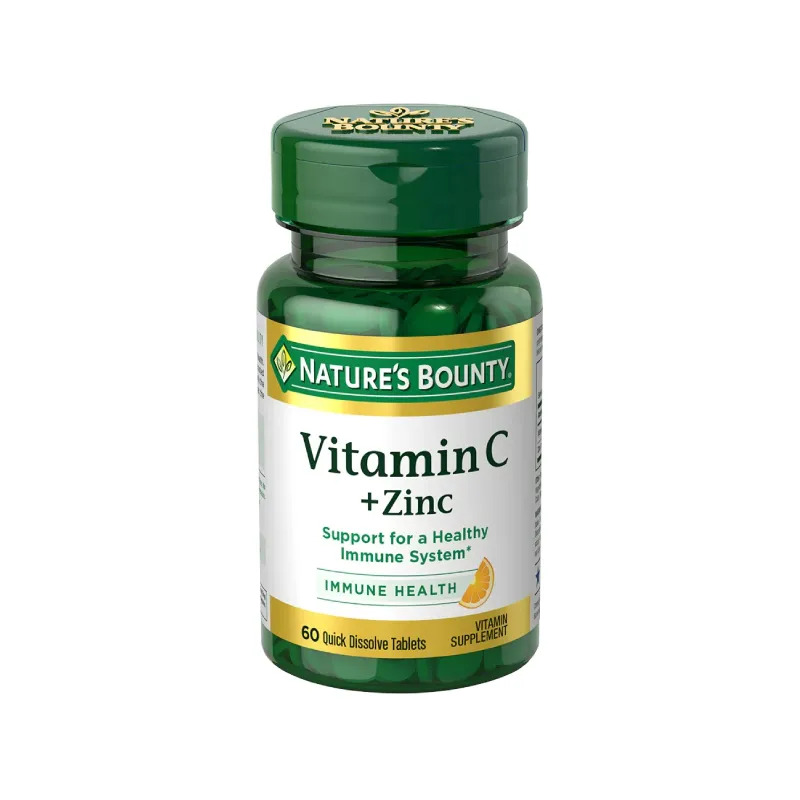 Nature’s Bounty Vitamin C + Zink – Schnell lösliche Tabletten, 60 Stück